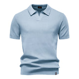 Trevor - Atmungsaktives Kurzarm Polo Hemd – Hellblau