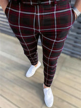 Herren-Hose mit feinem musterbild | klarer linienstil – Rot