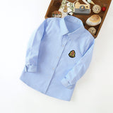 Damen klassisches Langarmhemd mit Wappen Drune – Blau