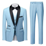 Herren Klassisch Hochzeitsgast Anzug | Slim Fit – Himmelblau / 3 Pcs Satz