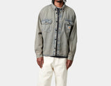 Herren lässige Jeansjacke mit praktischen Pattentaschen und klassischem Schnitt Aliams – Weiß