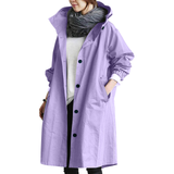 Damen Regenjacke | Mit Knopfverschluss Vorne – Lila