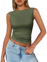 Schickes ärmelloses Damen-Tanktop – Slim Fit & ganztägiger Komfort – Olivgrün