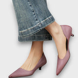 Veyra – Lederschuhe mit Kitten-Heel – Violett
