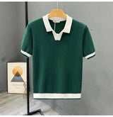 Daniel | Kontrastkragen Kurzarm Poloshirt – Grün
