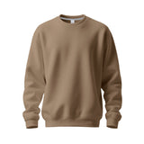 Herren nan Oversize-Rundhals-Sweatshirt aus weichem Baumwollfleece mit gerippten Bündchen Drune – Kamel