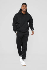 Herren Sportliches Sweatshirt und Jogginghose Set Aliams – Schwarz
