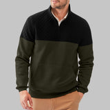 Herren gemütlicher Fleece-Pullover mit Stehkragen Aliams – Grün