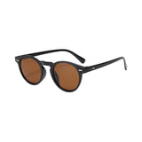 Runde Sonnenbrille mit halbtransparenter Fassung für Herren | Ideal für den täglichen Gebrauch im Freien – Braun