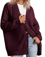 Damen-Strickjacke in Übergrößer | Gestreift – Rot