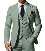 Herren Anzug | dreiteiliges Set mit Jacke Weste und Hose – Grün
