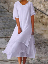 Hermine - Elegantes Schichtenkleid – Helllila