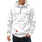 Herren Fleece-Hoodie mit praktischen Taschen Aliams – Weiß