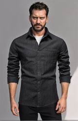 Herren Denim Hemd Aliams – Schwarz