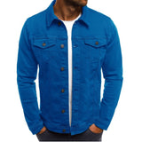 Herren Jeansjacke im klassischen Denim-Stil mit erweiterbarem Kragen Aliams – Blau