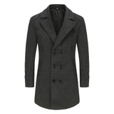 Herren eleganter doppelter Knopfmantel Aliams – Dunkelgrau