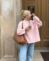Pullover mit rinderhalssoße – Rosa