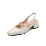 Klassische Mary Jane Dirndl Schuhe Für Damen | Mittlerer Blockabsatz – Weiß