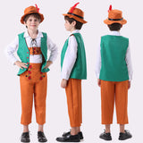 Damen nan folkloristisches Kinderdirndl mit geschnürtem Mieder und bestickter Schürze Drune – Grünes Herren-Set, 4-teilig