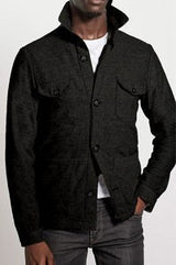 Herren elegante Utilityjacke mit praktischen Brusttaschen Aliams – Schwarz