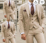 Herrenanzug Slim Fit für Hochzeitsgäste | 3-teilig – Champagner