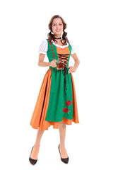 Damen nan traditionelles Dirndlkleid mit Schürze und geschnürtem Mieder Drune – Damen