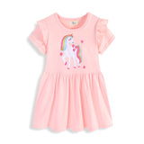 Mädchen Sommerkleid mit zauberhaftem Einhorn-Motiv Drune – Aqua