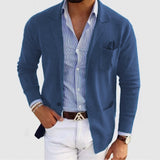 Herren modernes Strick-Sakkos Aliams – Hellblau