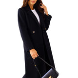 Warmer Wintermantel für Damen | Lang – Schwarz