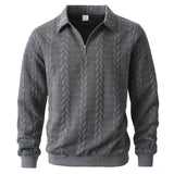 Martin | Polo Quarter Zip aus elegantem Strick – Grau