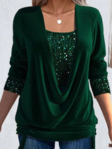 Ariellea - Soft-Touch-Bluse mit Drapierung – Grün