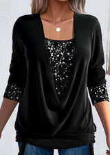 Ariellea - Soft-Touch-Bluse mit Drapierung – Schwarz