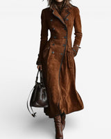 Nelie™ - Trenchcoat aus Wildleder – Braun