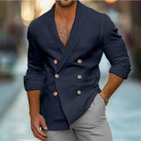 Herren modische Leinenblazer Aliams – Dunkelblau