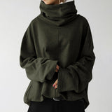 Übergroße Pullover mit Rollkragen – Grün