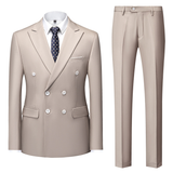 Herren Zweireihiger Hochzeitsgast Anzug | Formell – Champagner