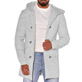 Herren modische Parkajacke mit praktischen Taschen und Kapuze Aliams – Hellgrau