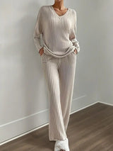 Maor - Gemütliches Zweiteiliges Loungewear Set – Beige