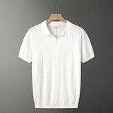 Retro-Strick-Poloshirt in Mintgrün – Weiß