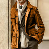 Herren Modischer Wildleder-Mantel Aliams – Orange