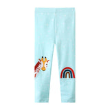 Mädchen Leggings mit entzückender Giraffen- und Regenbogenapplikation Drune – Gelb