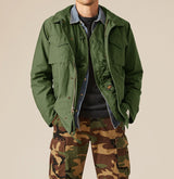 Herren multifunktionale Parkajacke mit verstellbarem Kragen und stabilen Taschen Aliams – Grün