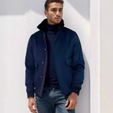 Herren stylischer Übergangsjacke mit hohem Kragen Aliams – Dunkelblau