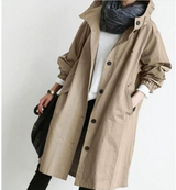 Damen Regenjacke | Mit Knopfverschluss Vorne – Beige
