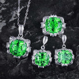 Velora Thandrelle Smaragd Grün Set | Weißgold – Smaragdgrün
