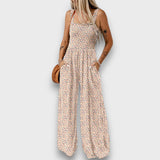 Seraphie – Floraler Jumpsuit – Beige