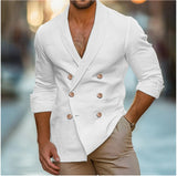 Herren modische Leinenblazer Aliams – Weiß