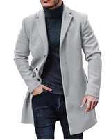 Herren eleganter Melton-Mantel Aliams – Grau