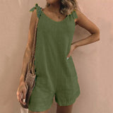 Addison – Jumpsuit Mit Schleifen-Trägern Und Taschen – Grün