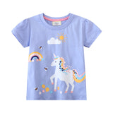 Mädchen T-Shirt mit verspieltem Einhorn-Design Drune – Grün